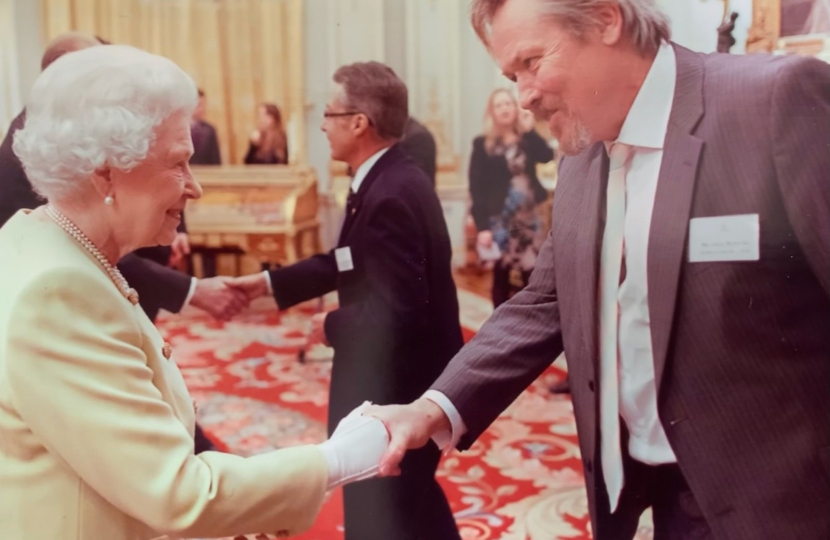 Giles meeting HM The Queen